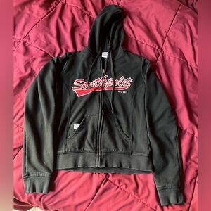 Black and Red Southpole Zip-up Hoodie from 2000s - FREE SHIPPING ✨